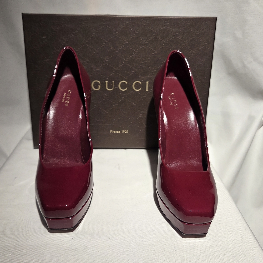 Gucci Women's Burgundy Platform Heels